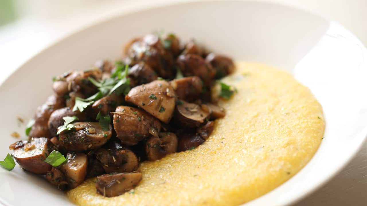 Mushroom Ragu and creamy polenta