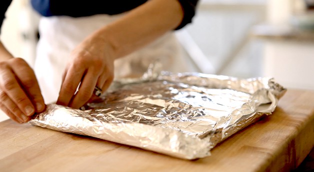 wraping crepes in tin foil packet