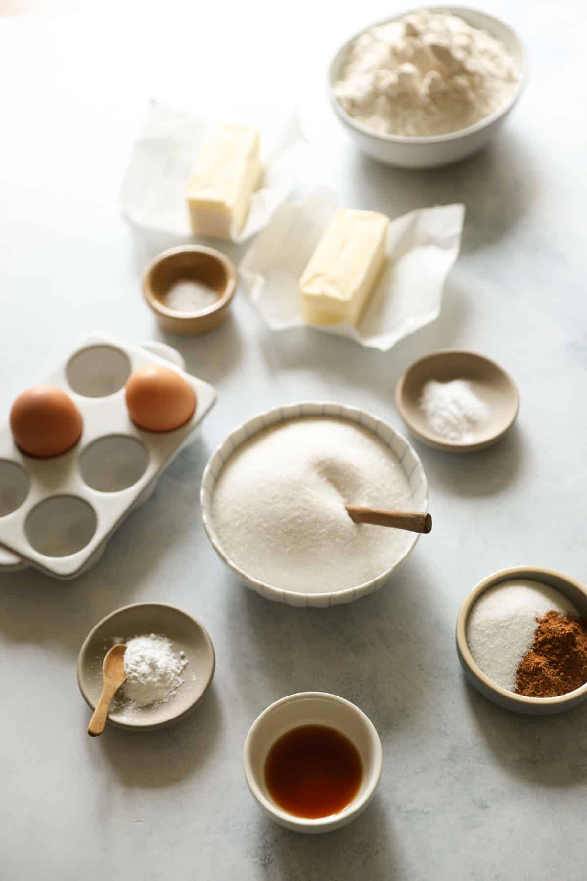 Ingredients for cookies on a counter