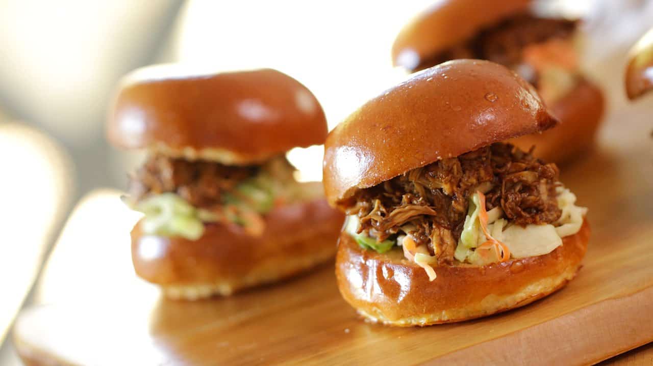 BBQ Chicken Sliders on Platter