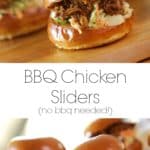 BBQ Chicken Slider Recipe on a wood surface