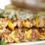 Chicken Brochettes with Zucchini Salad