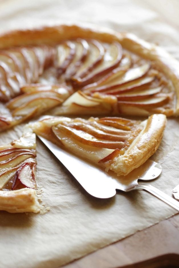 Pear Puff Pastry Tart with Cheddar & Walnuts