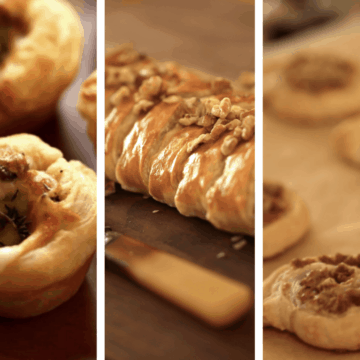 Collage of 3 Puff Pastry Appetizers