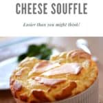 Cheese souffle in a white dish