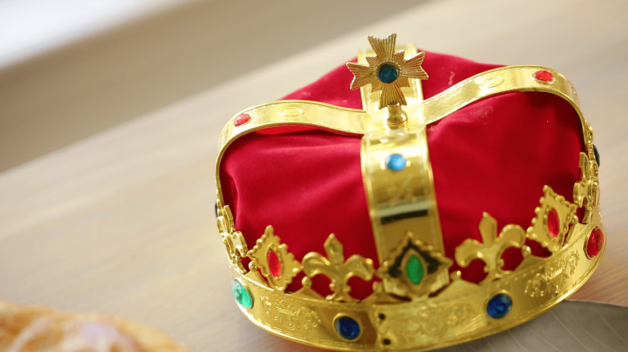 Red Crown with jewels for a Galette des Rois Recipe