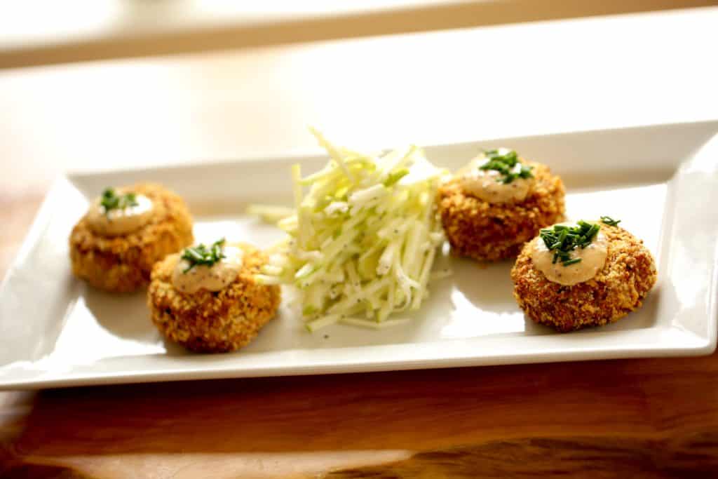 Crab Cake Recipe with Apple Slaw