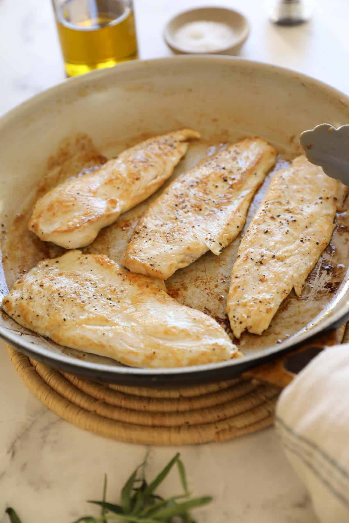 Chicken Cutlets Sauteed in a Pan