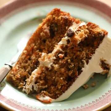 A slice of moist homemade carrot cake