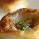 close up of Chicken Pot Pie Recipe with another individual chicken pot pie behind it