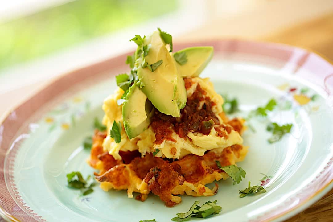 Egg & Cheese Hash Brown Waffles