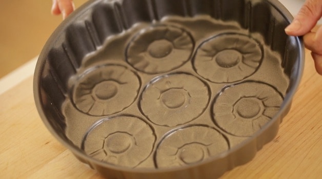 Interior of a Pineapple Upside Down Cake tin