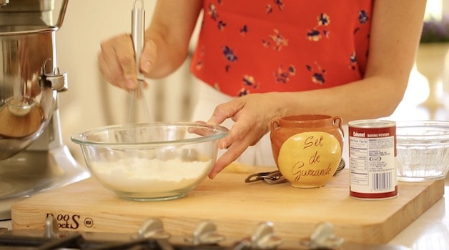 Mixing Dry Ingredients in a glass bowl