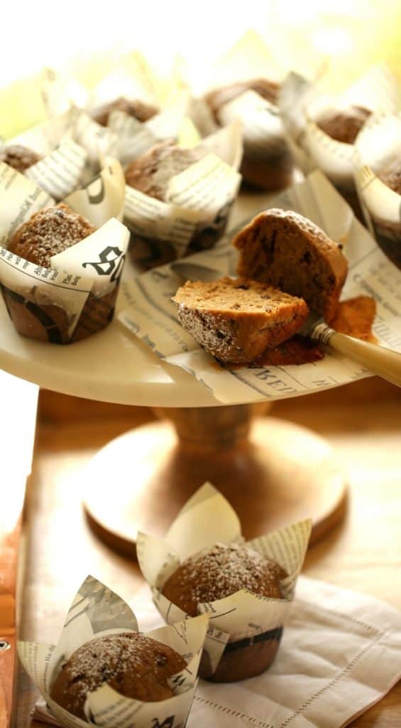 Cappuccino Muffins on cake stand