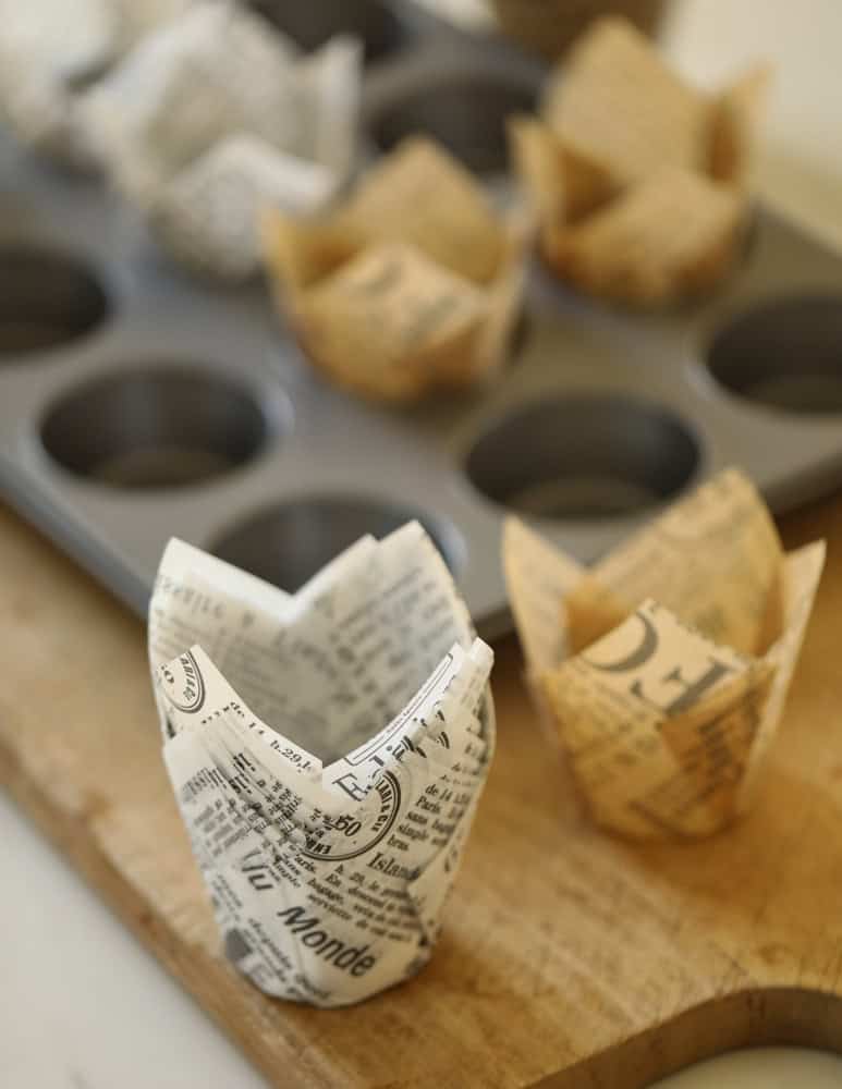 Newspaper muffins papers.