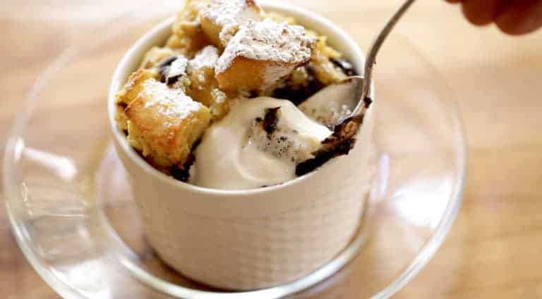 Banana Bread Pudding with Chocolate Chips