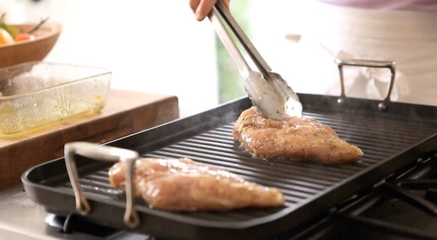 Grilling Chicken Breast on a Grill Pan