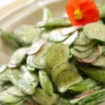 Creamy Cucumber Salad with Dill on Plate
