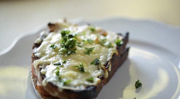 Croque Monsieur with minced parsley on top