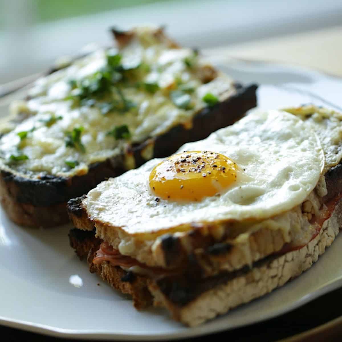 Croque Madame and Croque Monsieur Sandwiches