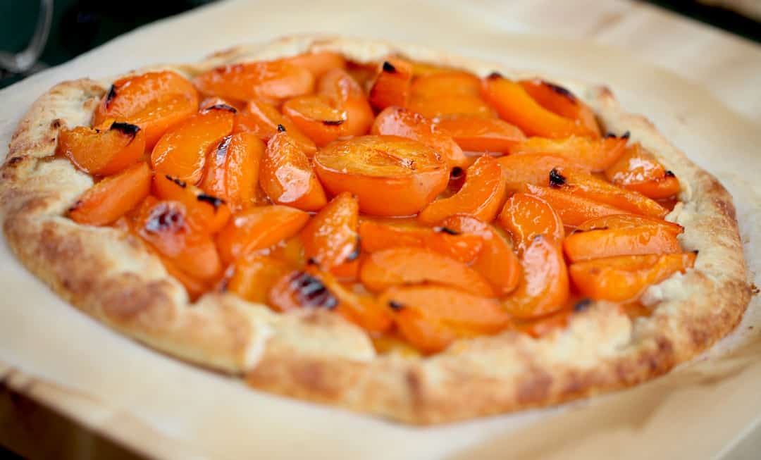 Apricot Galette on a board for serving