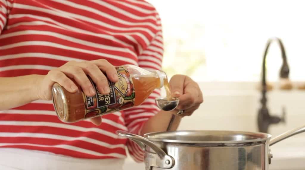 Adding Apple Cider Vinegar to a pot