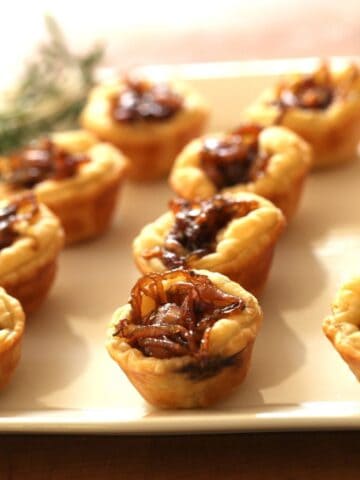 Mini Goat Cheese Tarts on a platter