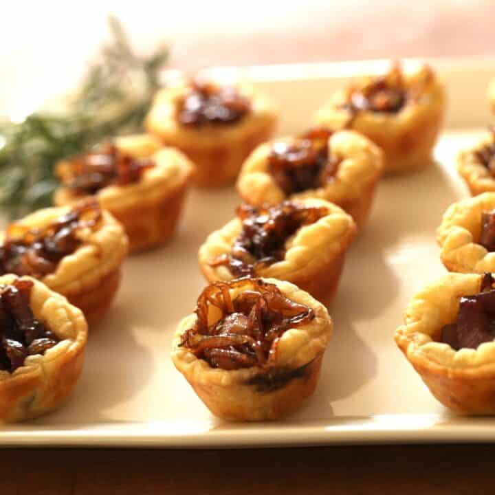 Mini Goat Cheese Tarts on a platter