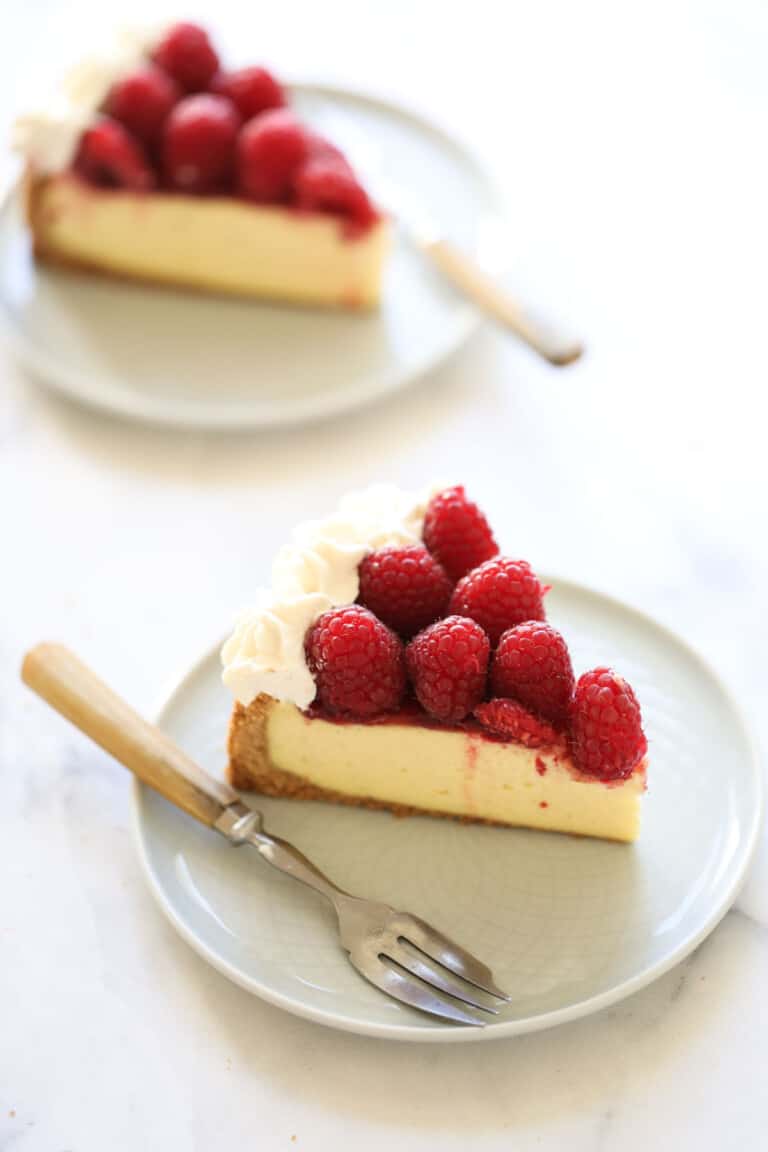 Raspberry Cheesecake (NO WATER BATH) - Entertaining with Beth