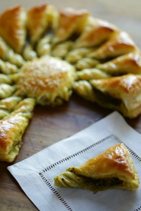 Tarte au soleil on serving board