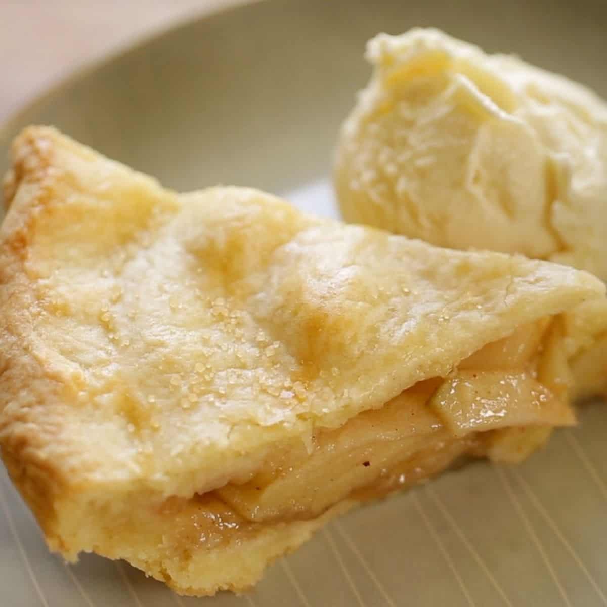 Slice of Apple Pie with a scoop of Ice Cream