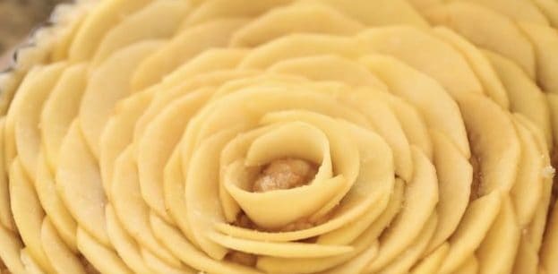 French Apple Tart with Apples arranged ready for the oven