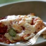 Veggie Lasagna Roll Ups in a gray serving bowl