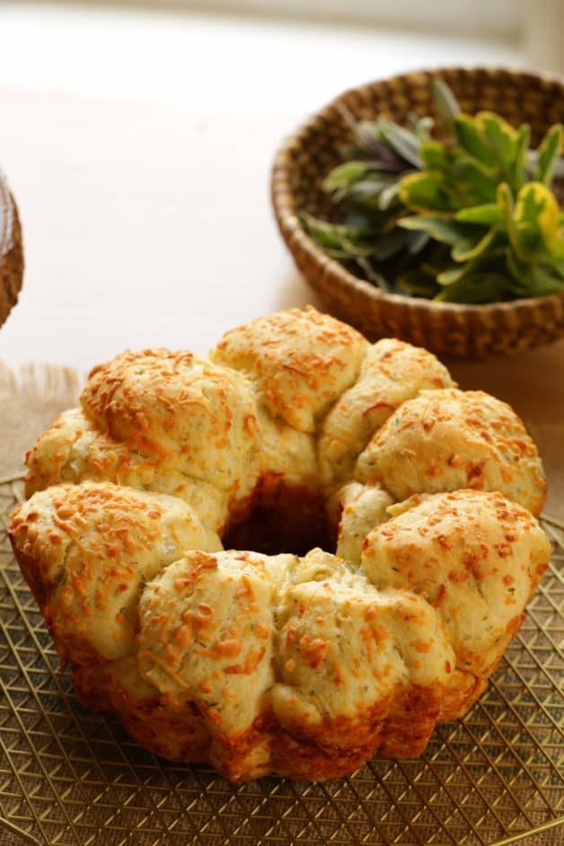 A tray of food, with Bread and Dough