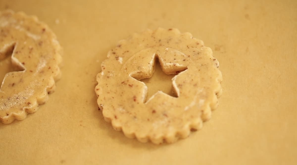 Linzer cookie cut out with star insert