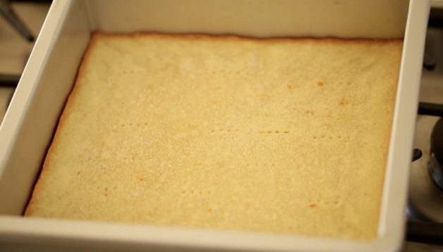 Baked Shortbread Crust Dough ready for topping