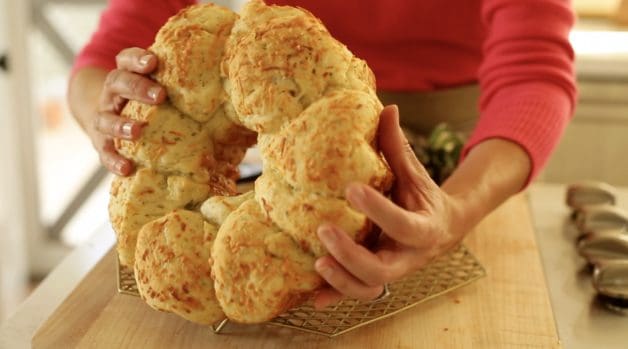 Turning Savory Monkey Bread right side up