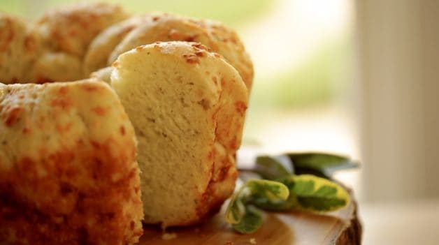 Savory Monkey Bread From Scratch with a slice taken out