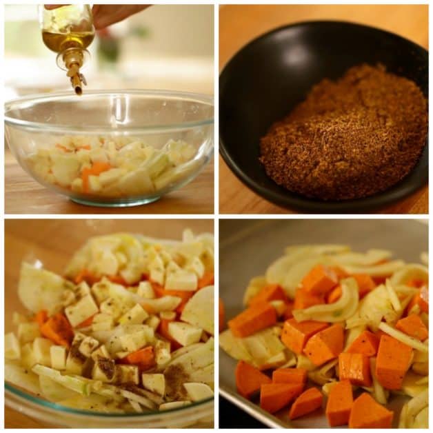 Collage of Vegetarian Pot Pie Prep