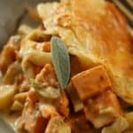 Vegetarian Pot Pie in a gray bowl