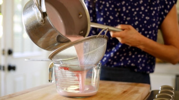 Panna Cotta strained into cups