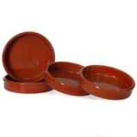 Set of 4 Rustic Cazuela Clay Pans - 6 inch/ 15 cm