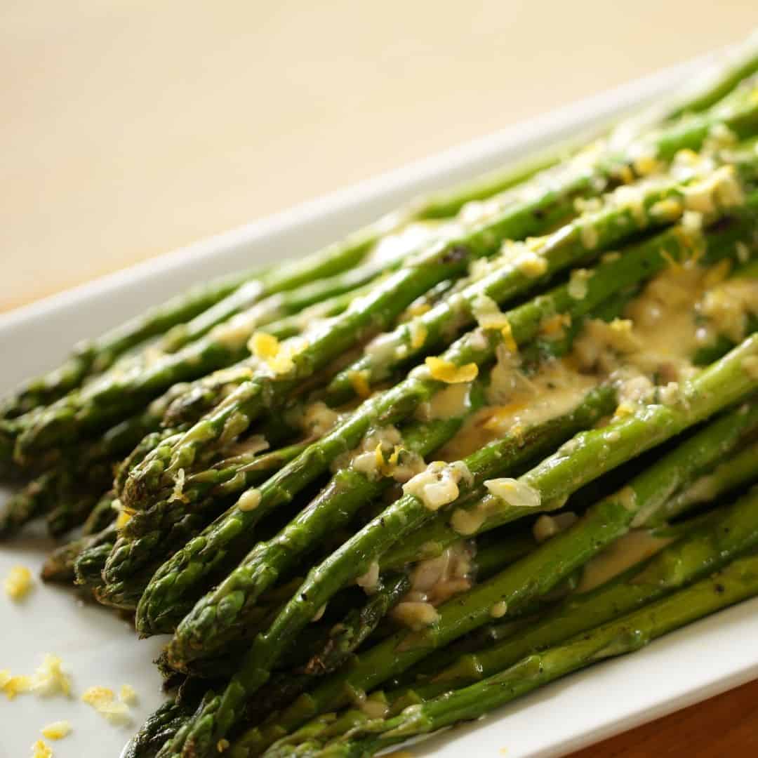 Charred Asparagus Salad Recipe with Thyme Shallot Vinaigrette