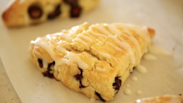 Lemon Blueberry Scone on parchment paper