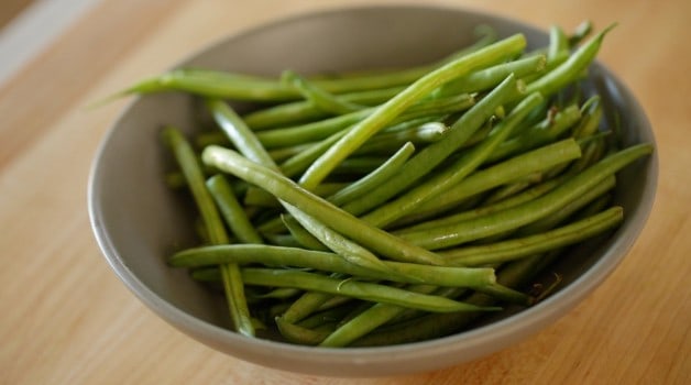 Trimmed Green beans in a Bowl