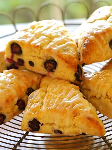 Blueberry Scone Recipe on a Wire Rack