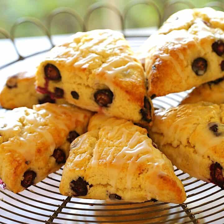 Blueberry Scone Recipe on a Wire Rack