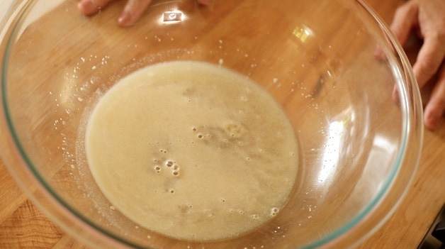 foamy yeast in bowl