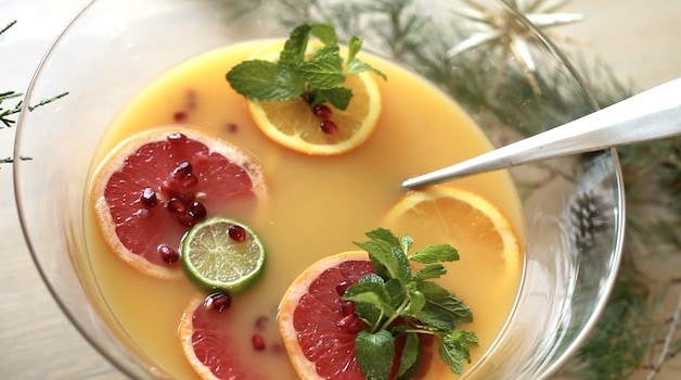 Christmas Morning Punch Recipe in a punch bowl