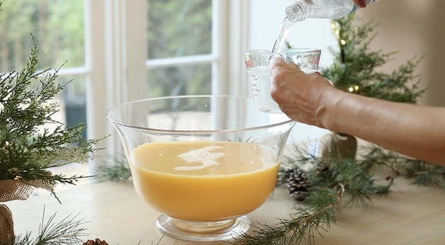 Adding Sparkeling Water to a Christmas Morning Punch